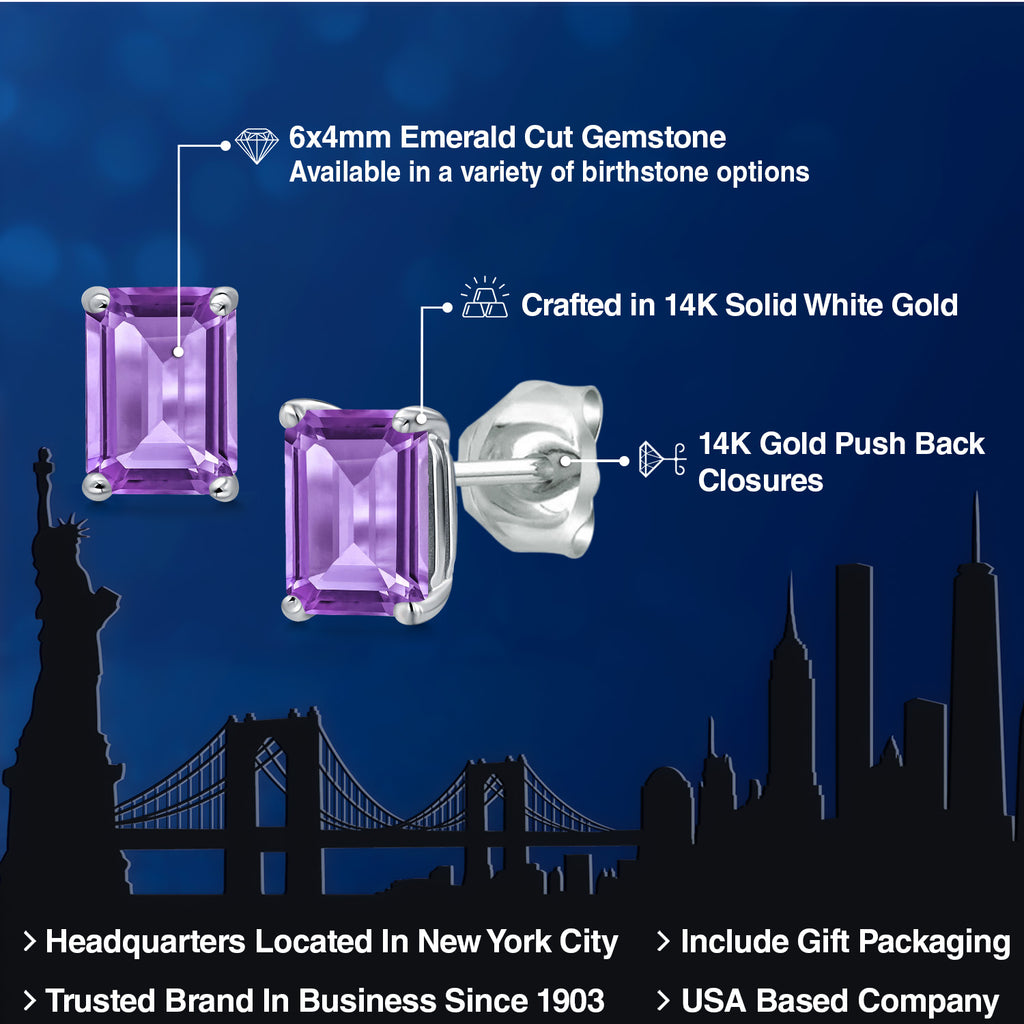 Amethyst - February_Earrings in 14K White Gold
