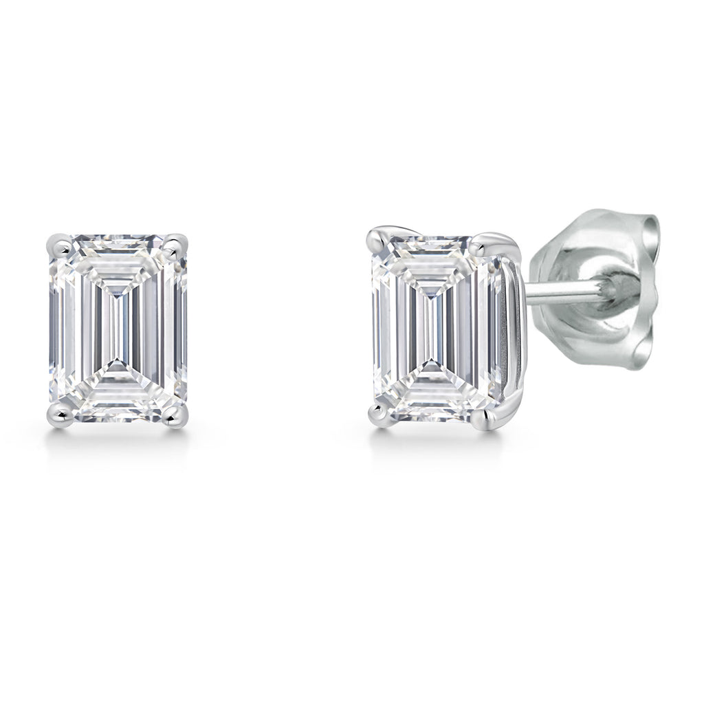 White Lab Grown Diamond - April_Earrings in 14K White Gold