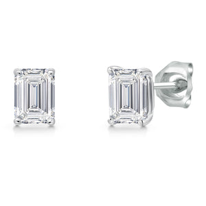 White Lab Grown Diamond - April_Earrings in 14K White Gold