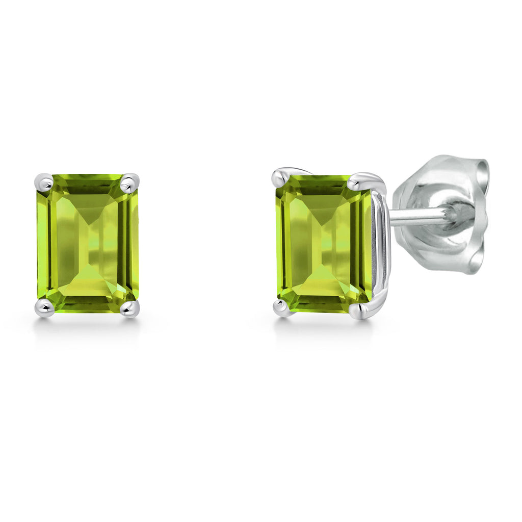Peridot - August_Earrings in 14K White Gold