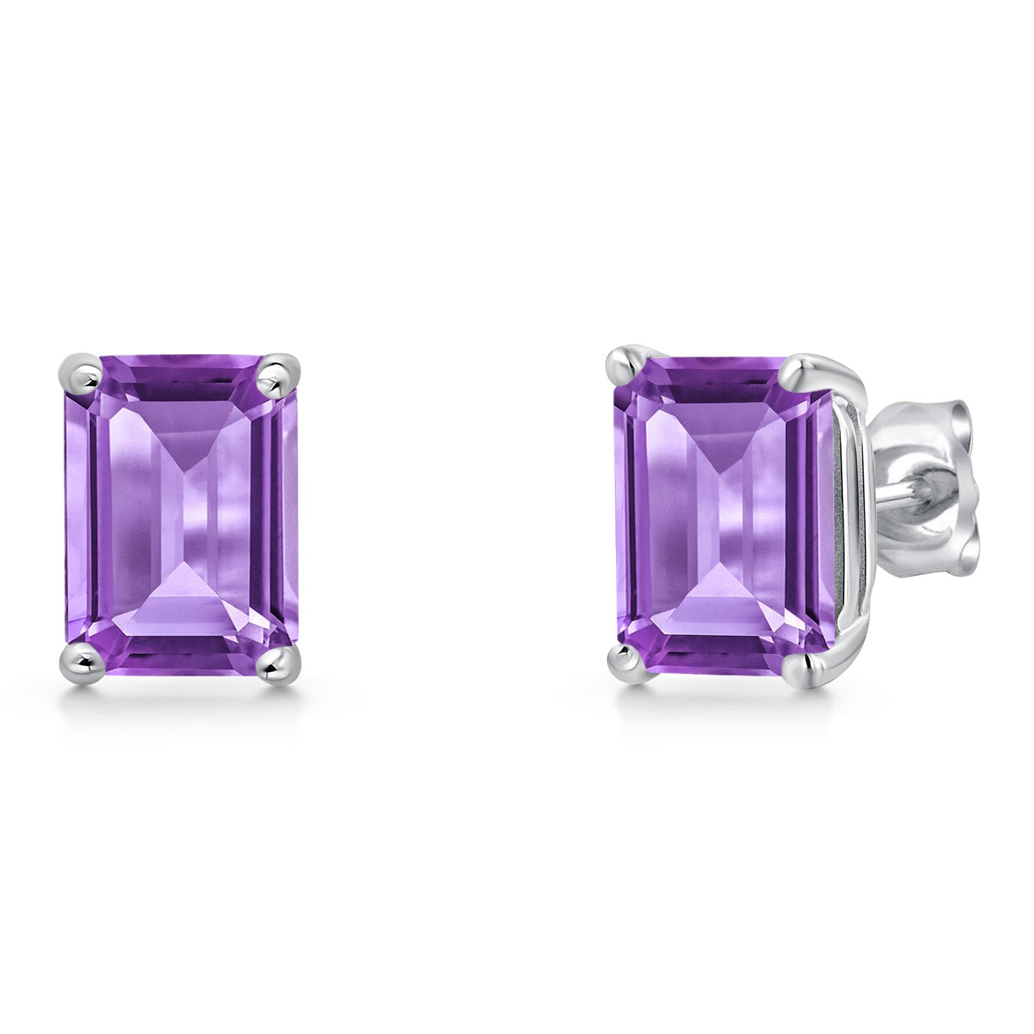 Amethyst - February_Earrings in 14K White Gold