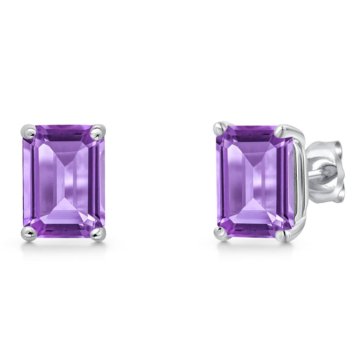 Amethyst - February_Earrings in 14K White Gold