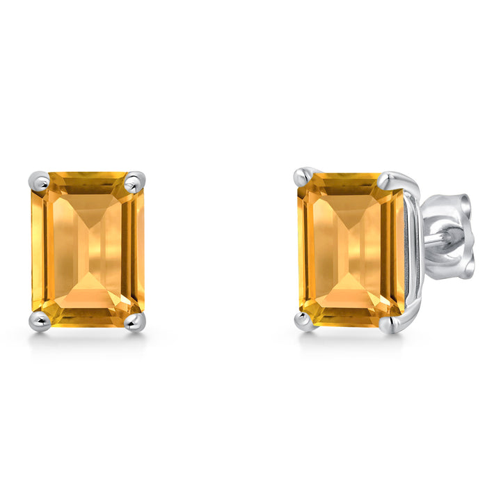 Citrine - November_Earrings in 14K White Gold
