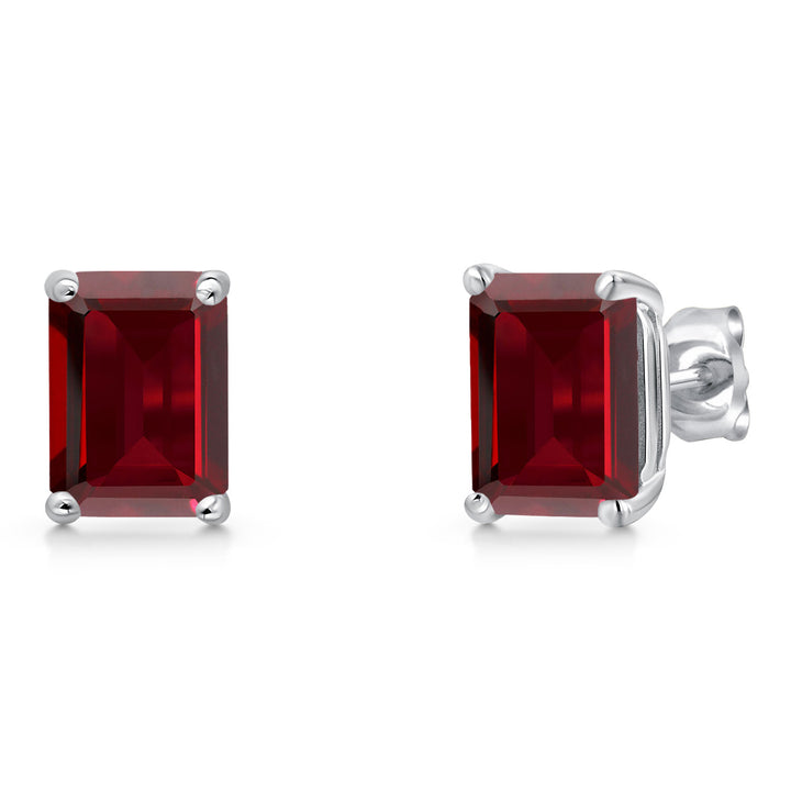 Garnet - January_Earrings in 14K White Gold