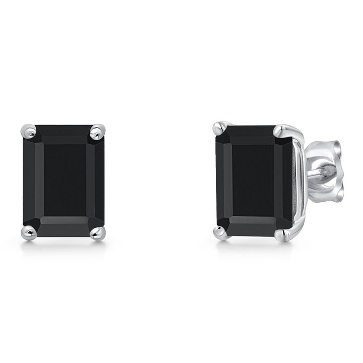 Onyx - December_Earrings in 14K White Gold