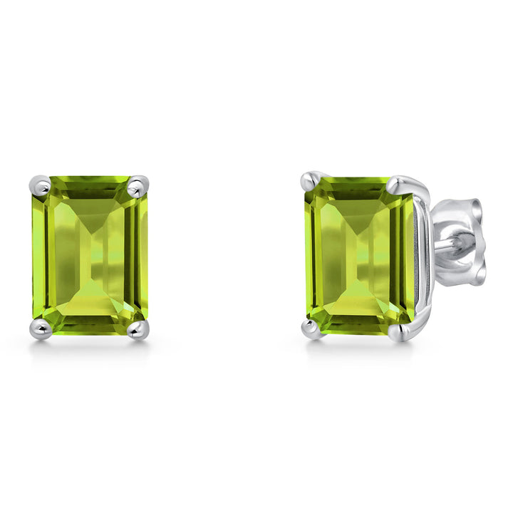 Peridot - August_Earrings in 14K White Gold