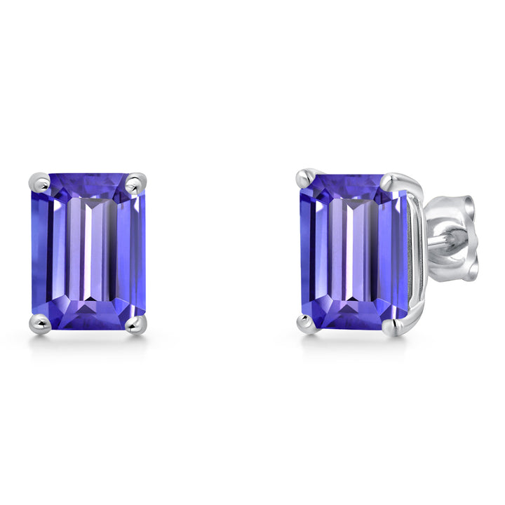Tanzanite - December_Earrings in 14K White Gold