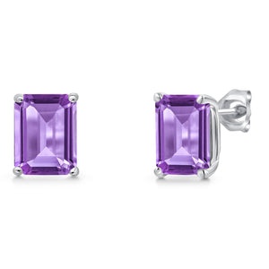 Amethyst - February_Earrings in 14K White Gold