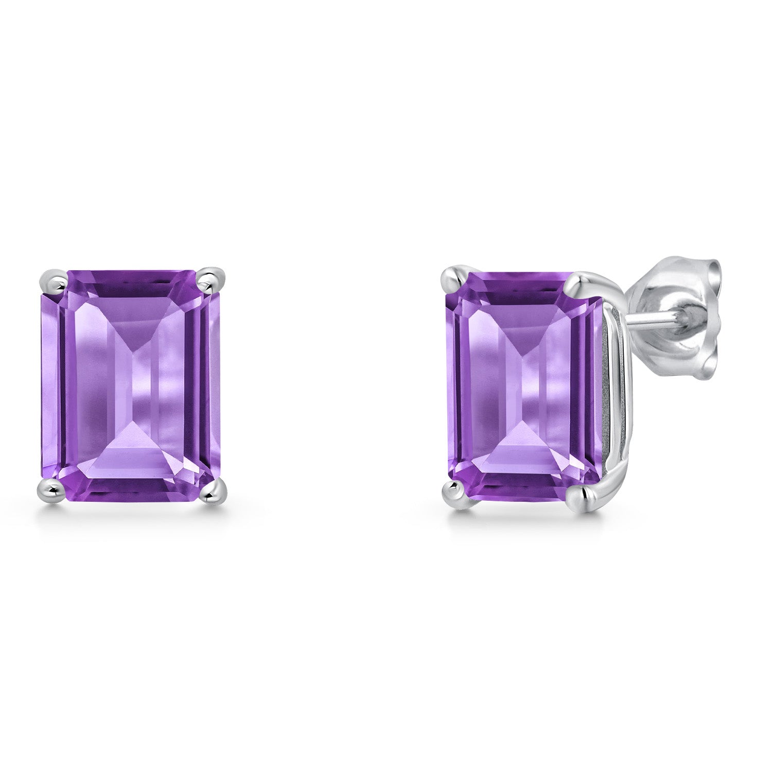 Amethyst - February_Earrings in 14K White Gold