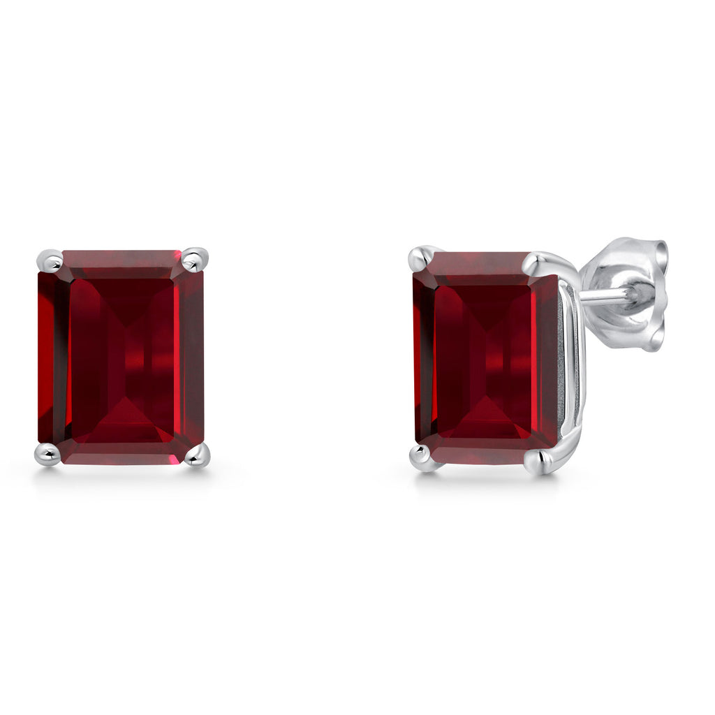 Garnet - January_Earrings in 14K White Gold