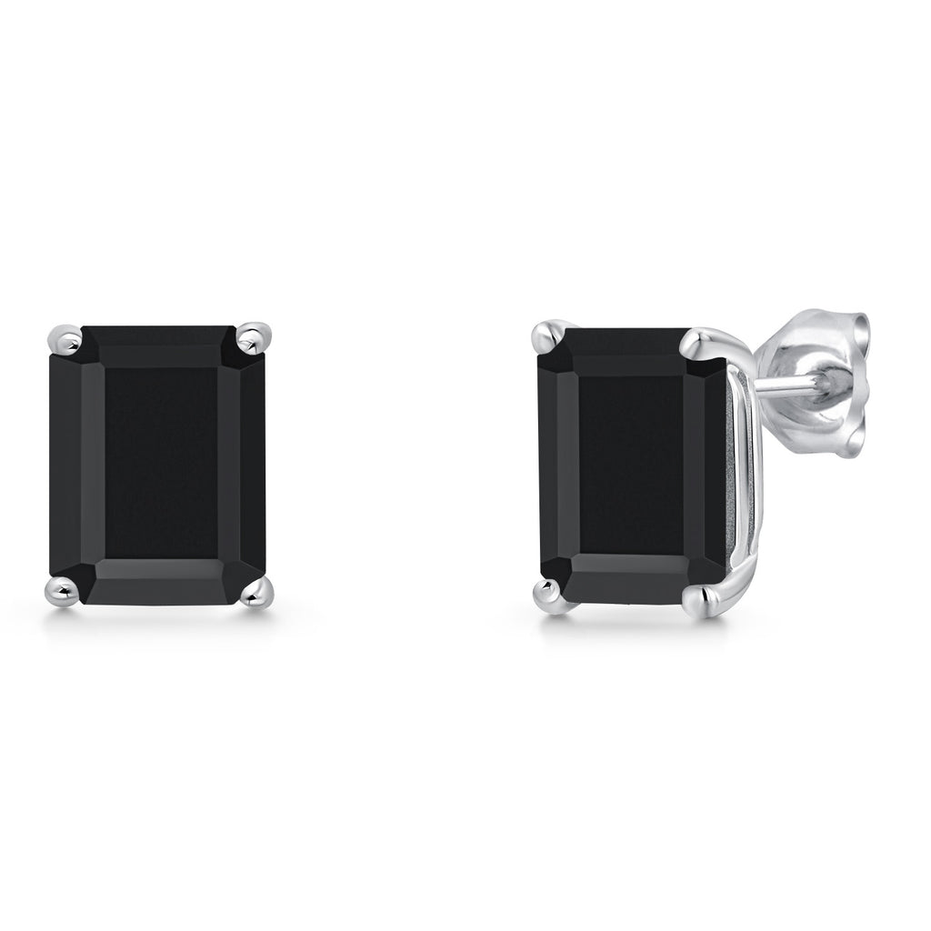 Onyx - December_Earrings in 14K White Gold