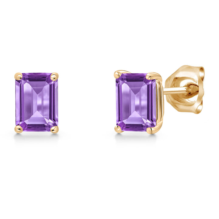 Amethyst - February_Earrings in 14K Yellow Gold