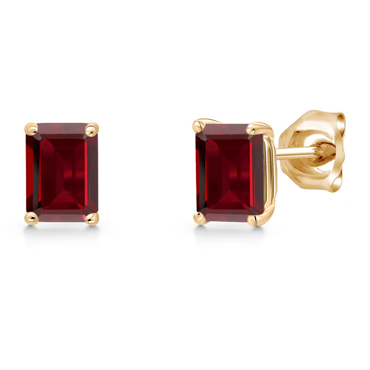 Garnet - January_Earrings in 14K Yellow Gold