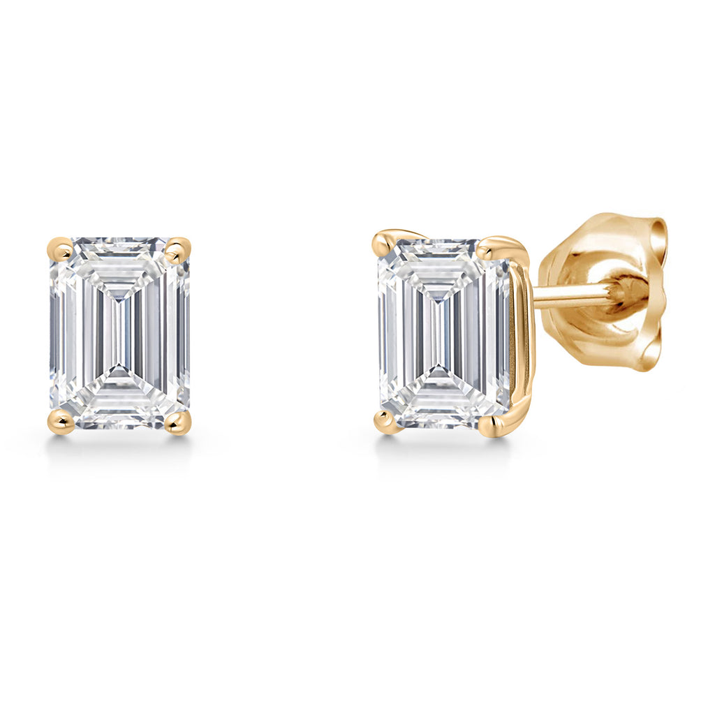 White Lab Grown Diamond - April_Earrings in 14K Yellow Gold