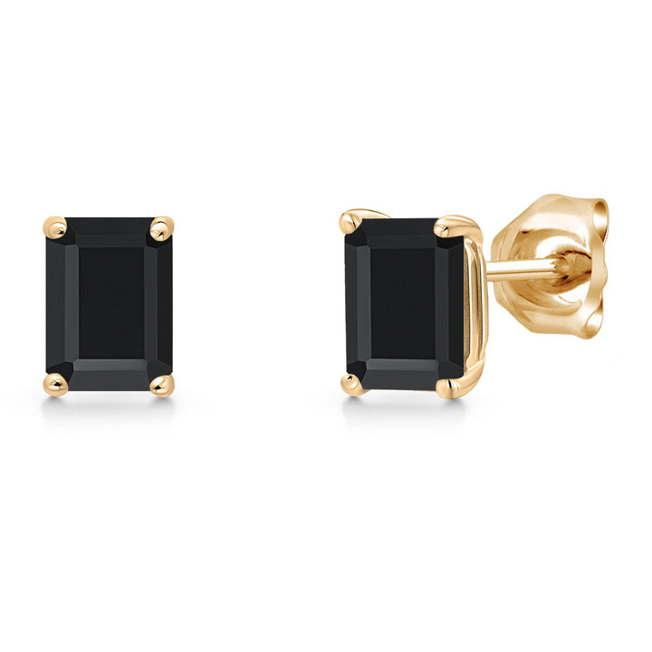 Onyx - December_Earrings in 14K Yellow Gold
