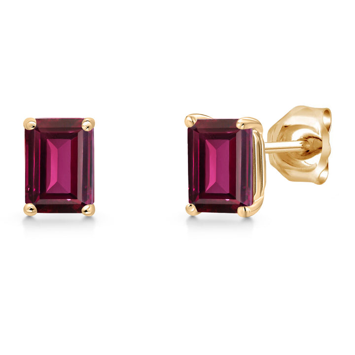 Rhodolite Garnet_Earrings in 14K Yellow Gold