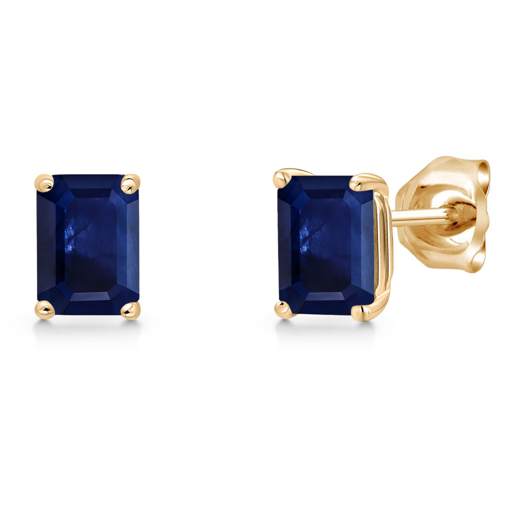 Blue Sapphire - September_Earrings in 14K Yellow Gold