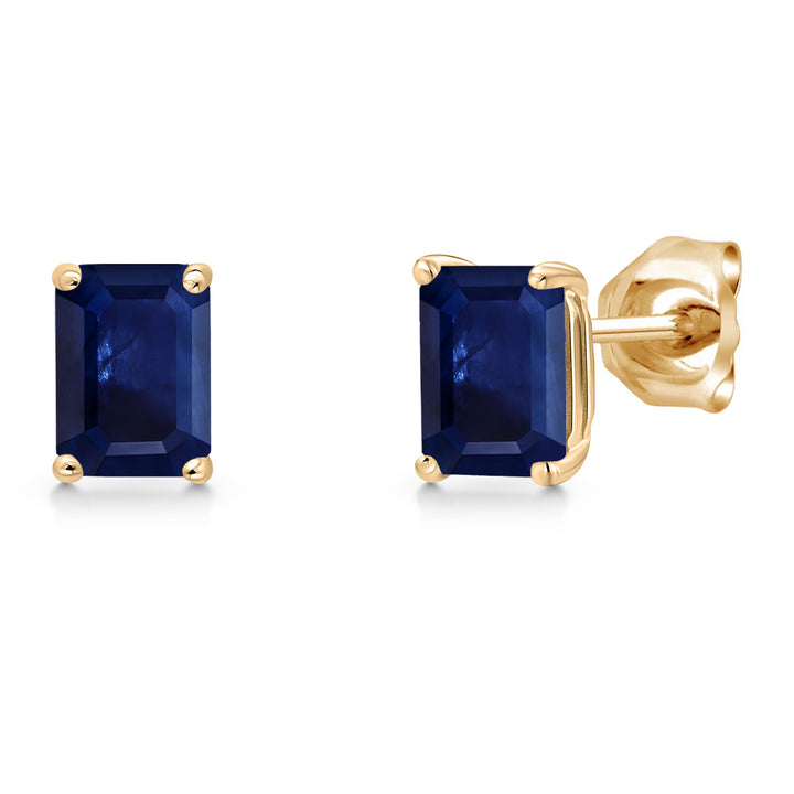 Blue Sapphire - September_Earrings in 14K Yellow Gold