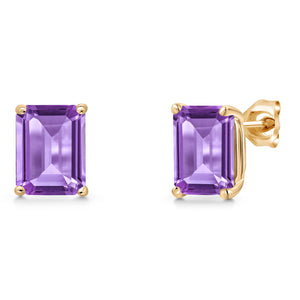 Amethyst - February_Earrings in 14K Yellow Gold