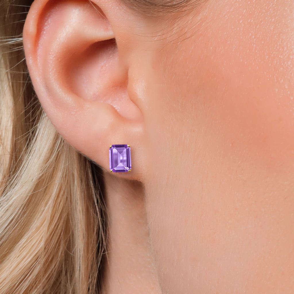 Amethyst - February_Earrings in 14K Yellow Gold
