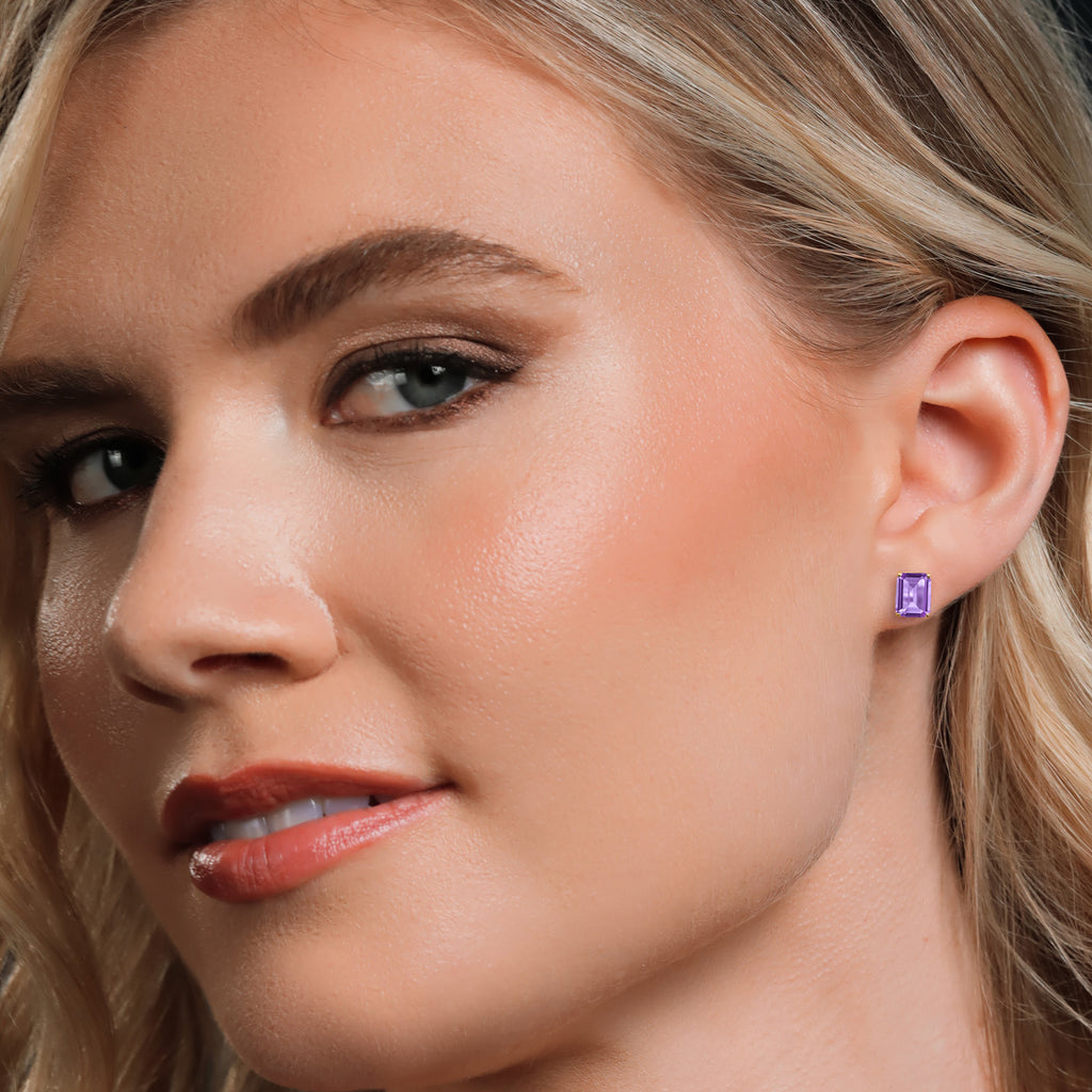 Amethyst - February_Earrings in 14K Yellow Gold