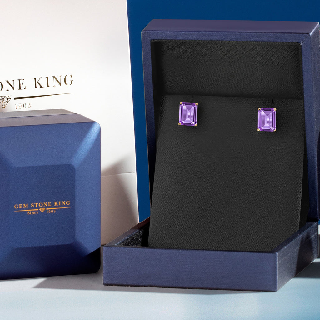 Amethyst - February_Earrings in 14K Yellow Gold