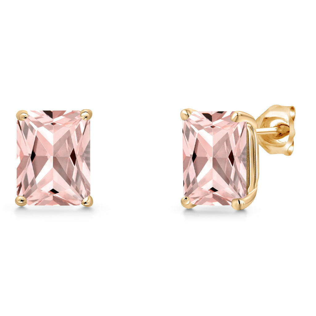Nano Morganite - October_Earrings in 14K Yellow Gold