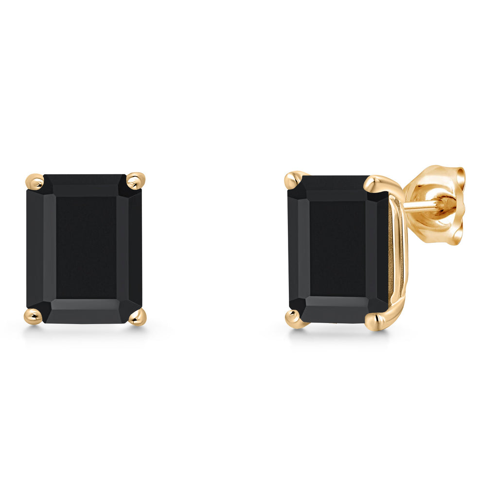 Onyx - December_Earrings in 14K Yellow Gold