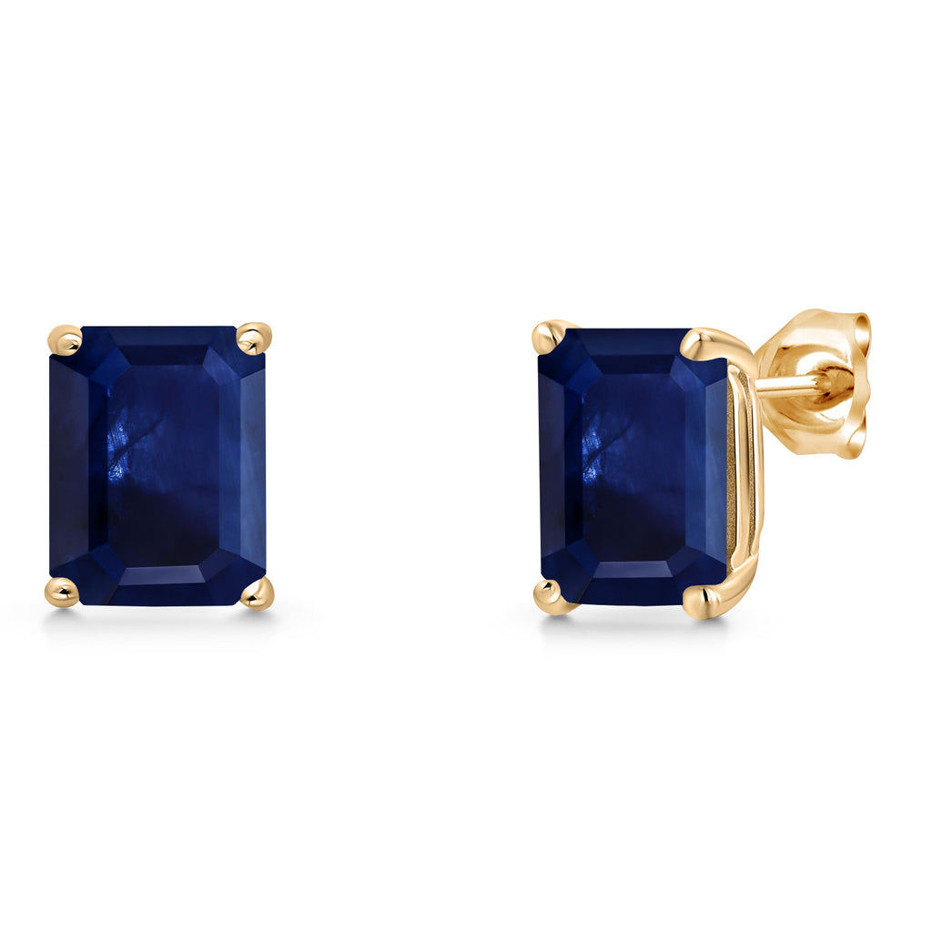Blue Sapphire - September_Earrings in 14K Yellow Gold
