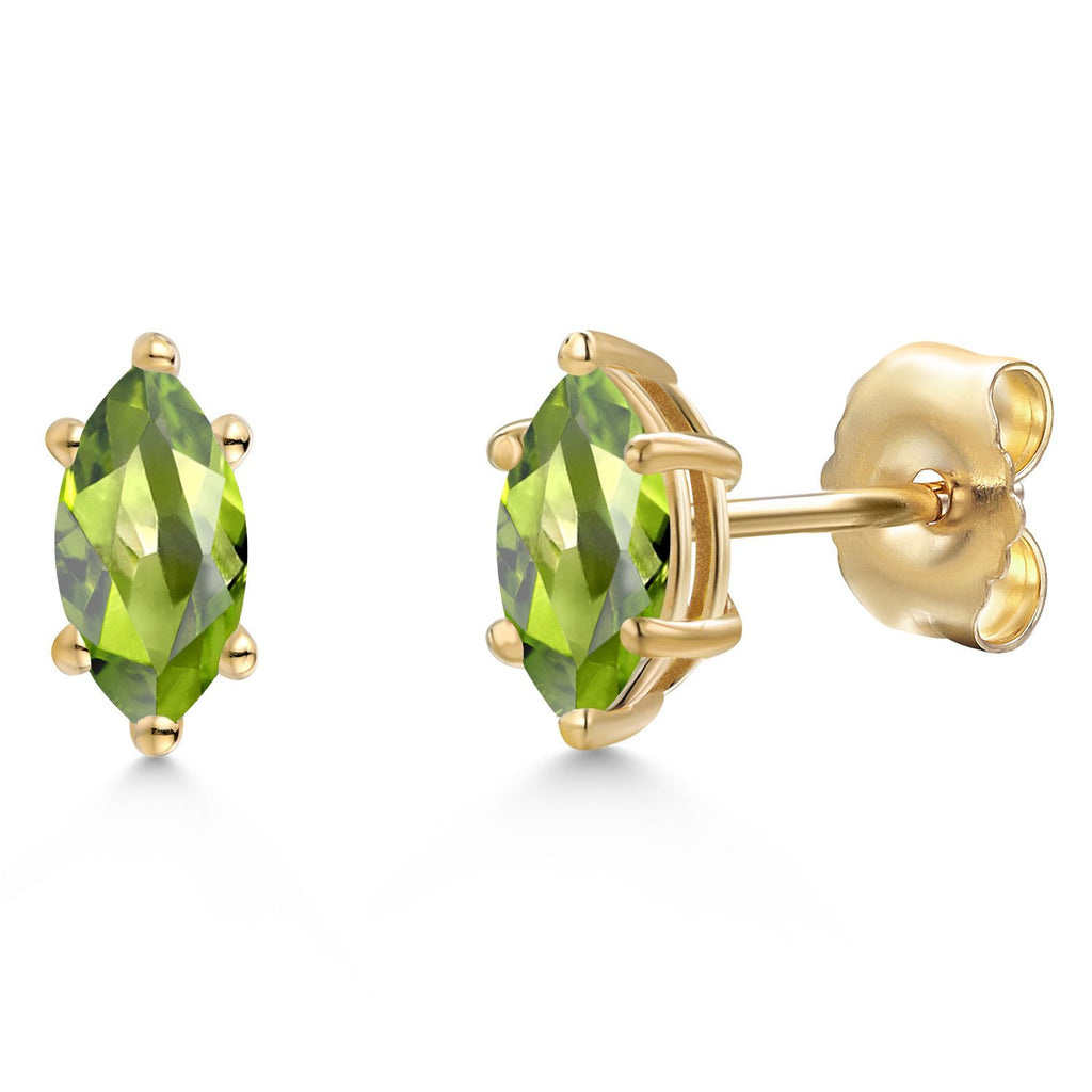 Peridot - August_Earrings in 14K Yellow Gold