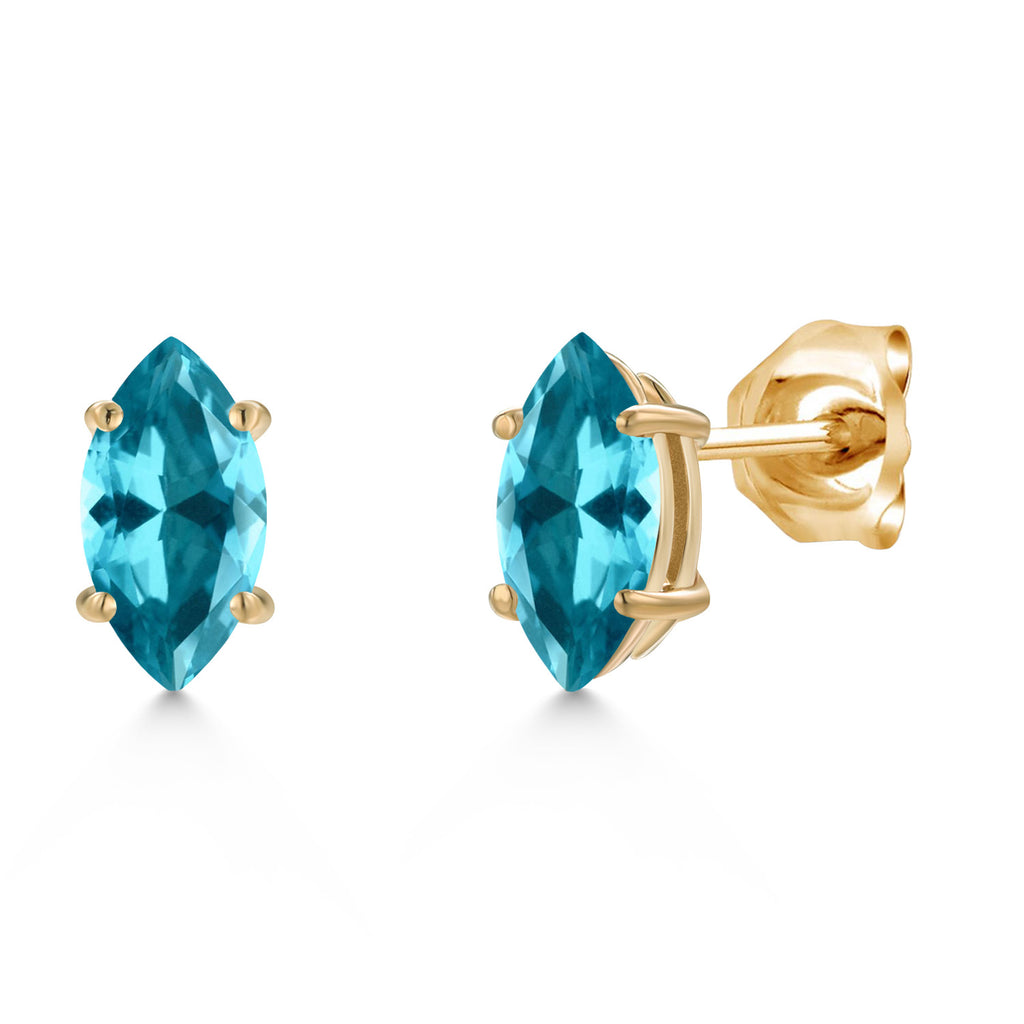 Paraiba Topaz_Earrings in 14K Yellow Gold