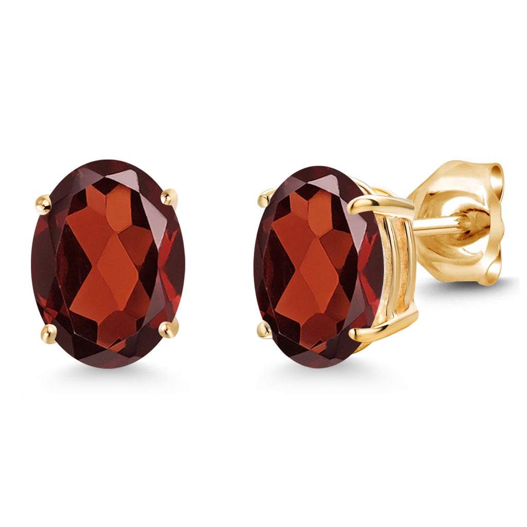 Garnet - January_Earrings in 14K Yellow Gold