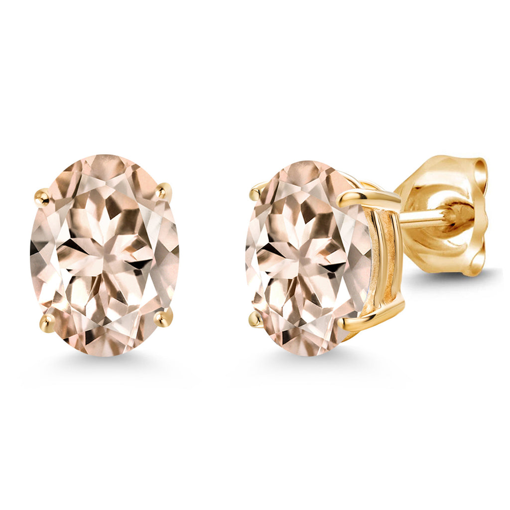 Morganite - October_Earrings in 14K Yellow Gold