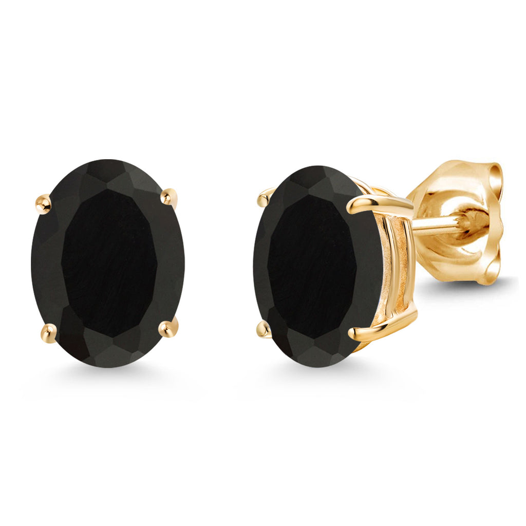 Onyx - December_Earrings in 14K Yellow Gold