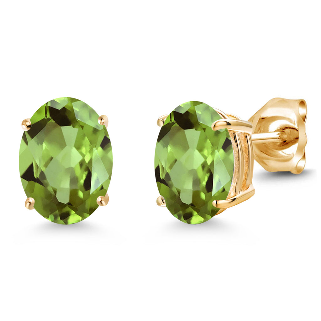 Peridot - August_Earrings in 14K Yellow Gold