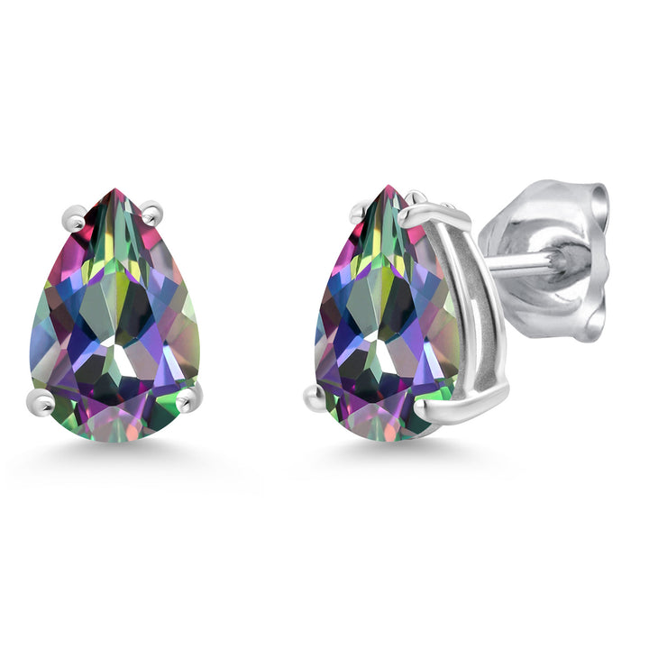 Green Mystic Topaz_Earrings in 14K White Gold