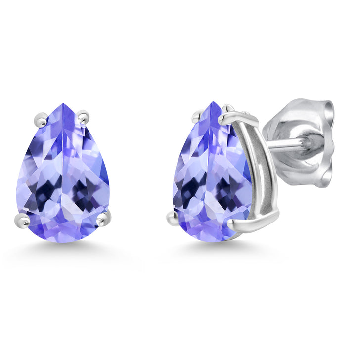 Tanzanite - December_Earrings in 14K White Gold