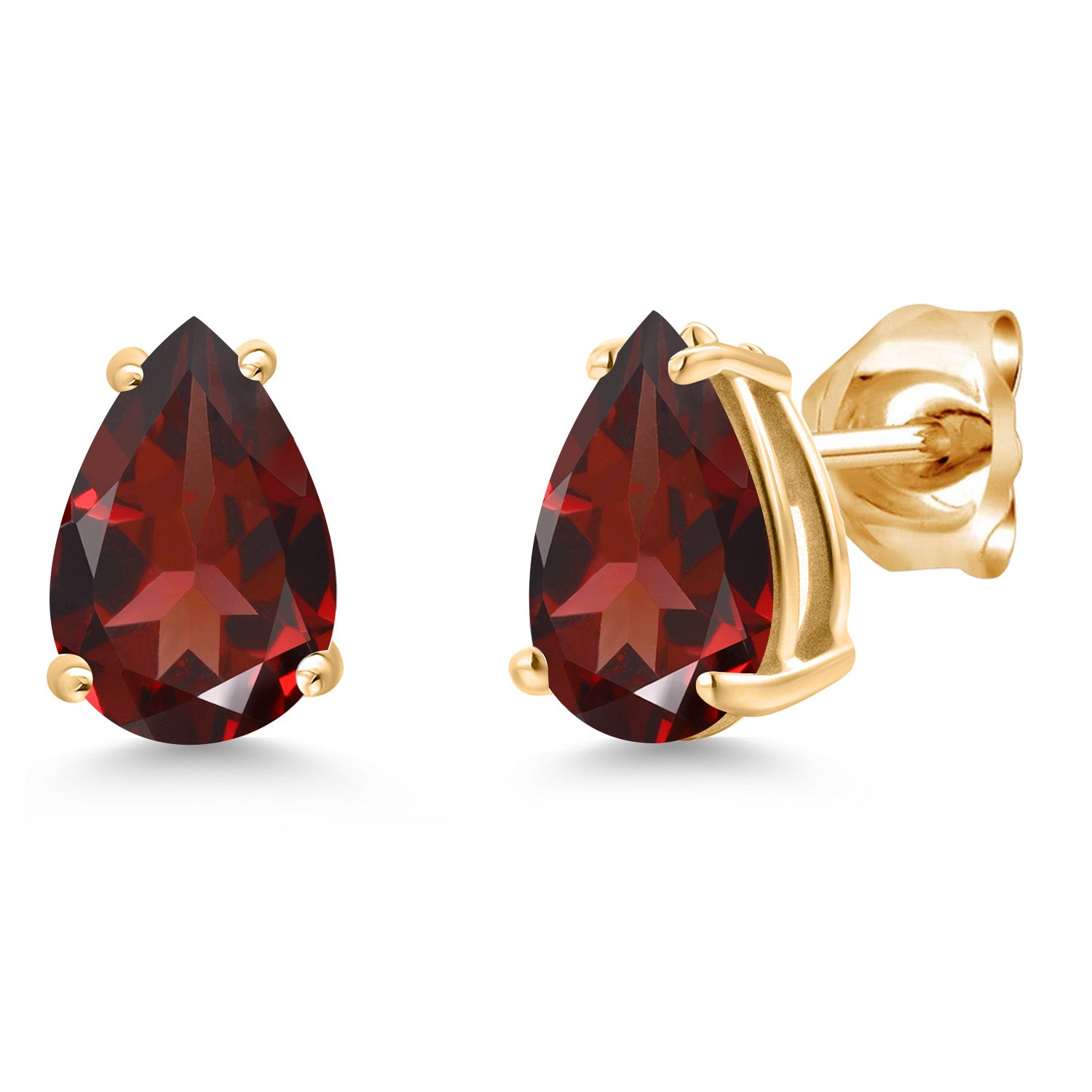 Garnet - January_Earrings in 14K Yellow Gold