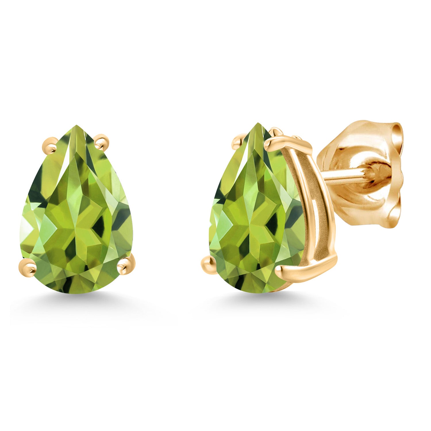 Peridot - August_Earrings in 14K Yellow Gold