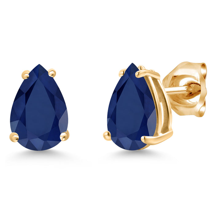 Blue Sapphire - September_Earrings in 14K Yellow Gold