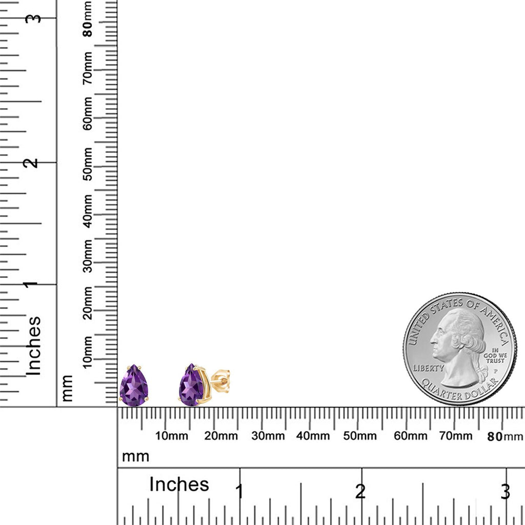 Amethyst - February_Earrings in 14K Yellow Gold