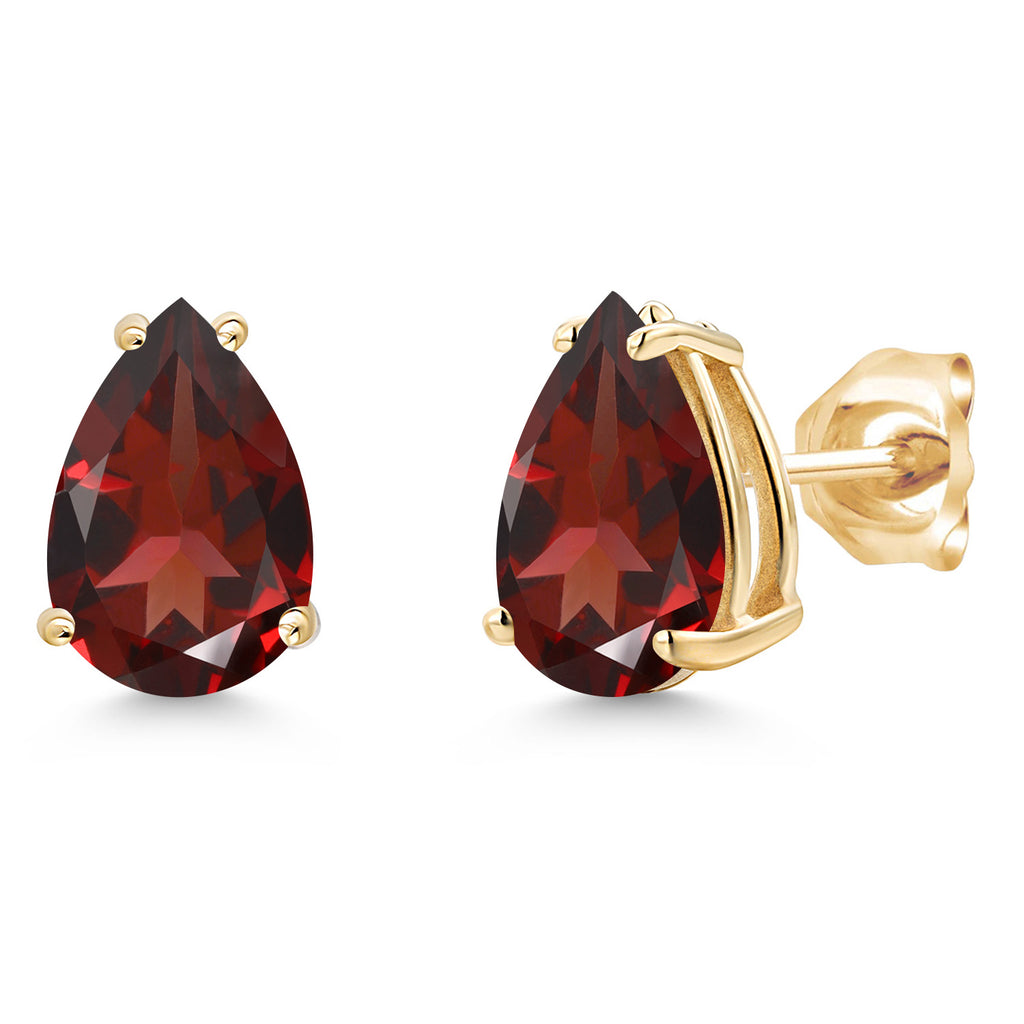 Garnet - January_Earrings in 14K Yellow Gold