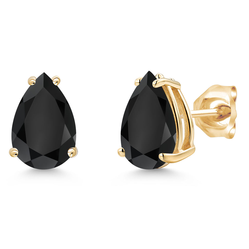 Onyx - December_Earrings in 14K Yellow Gold