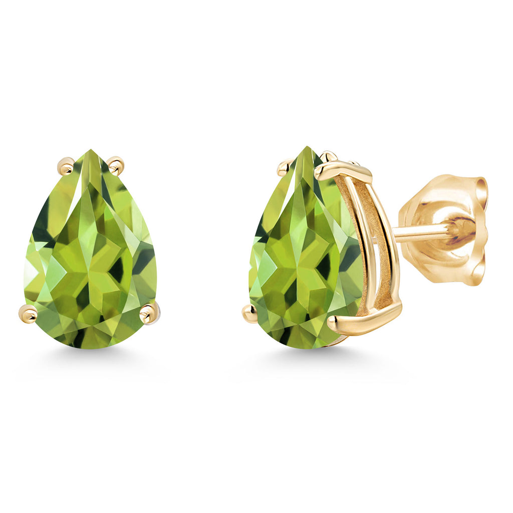 Peridot - August_Earrings in 14K Yellow Gold