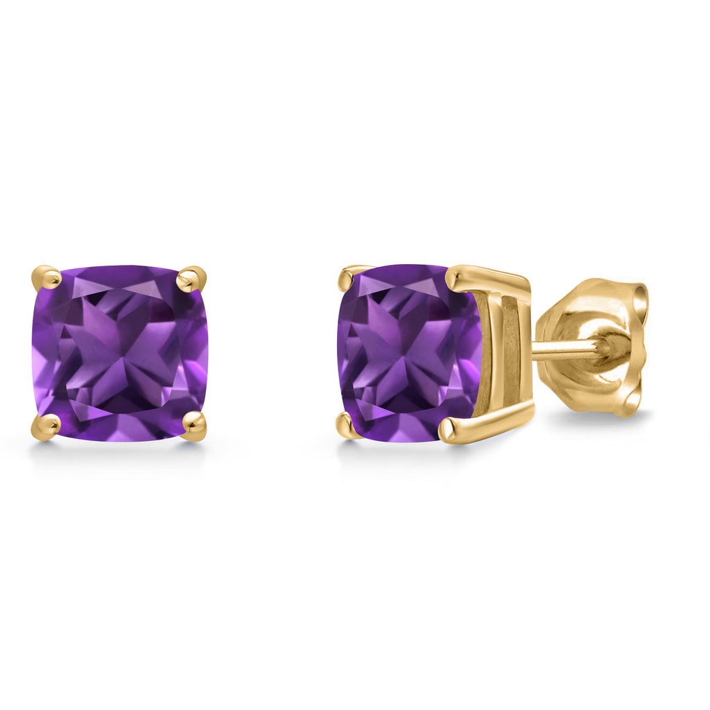 Amethyst - February_Earrings in 14K Yellow Gold