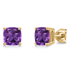 Amethyst - February_Earrings in 14K Yellow Gold