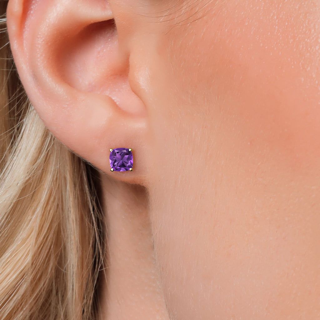 Amethyst - February_Earrings in 14K Yellow Gold