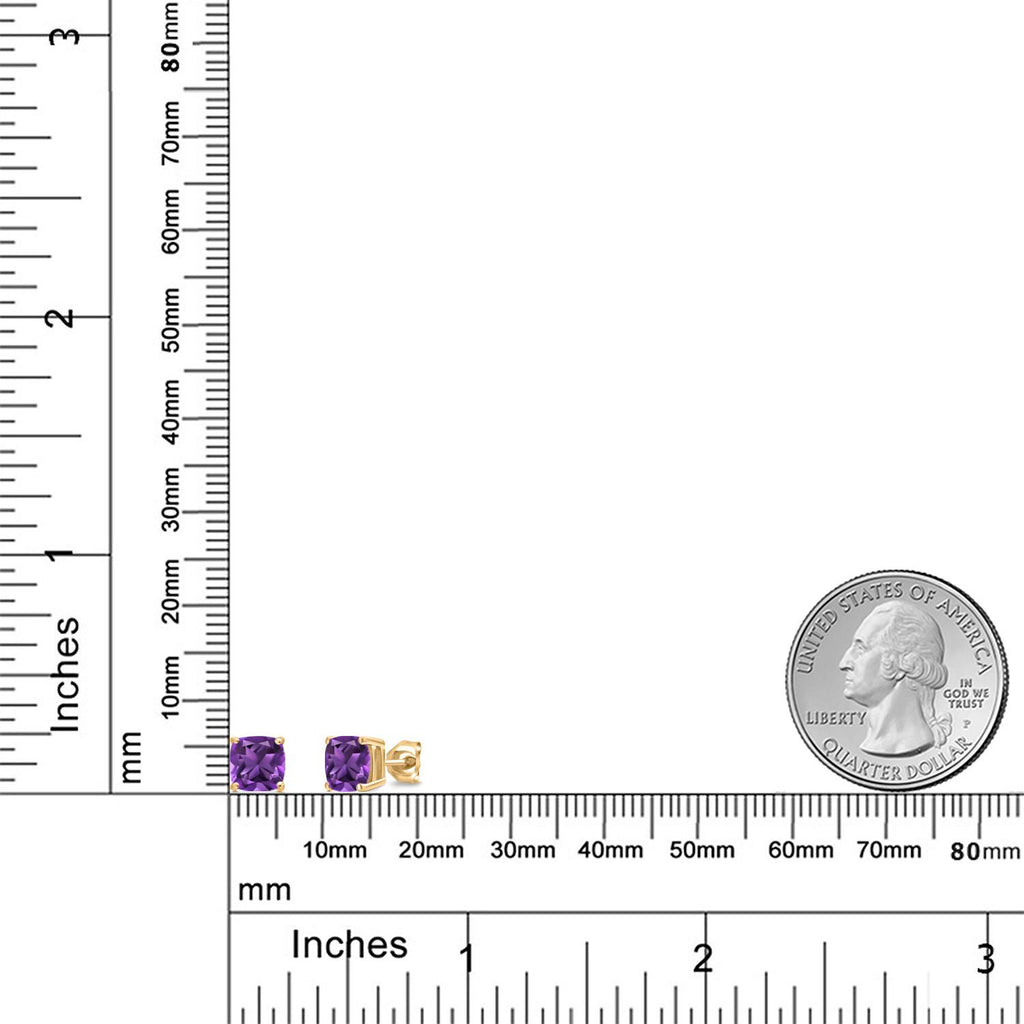 Amethyst - February_Earrings in 14K Yellow Gold