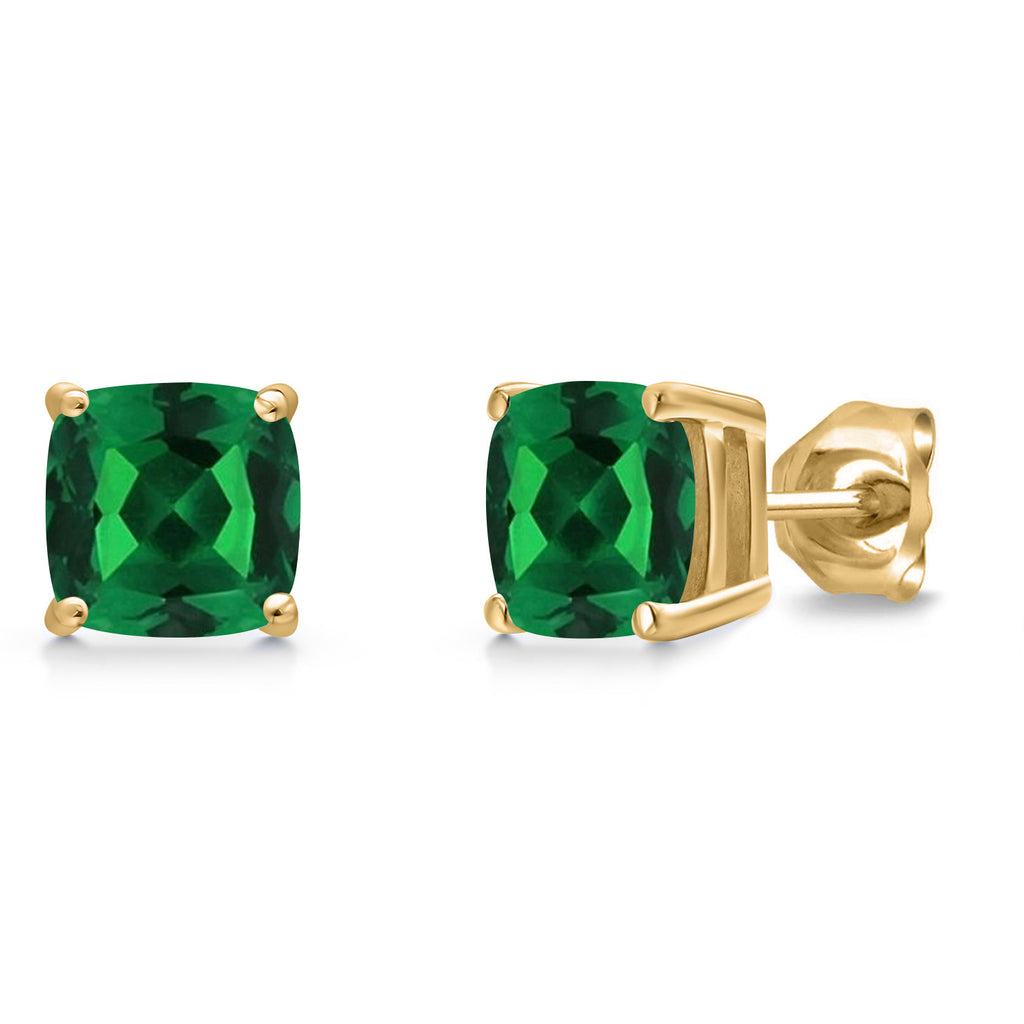 Nano Emerald - May_Earrings in 14K Yellow Gold