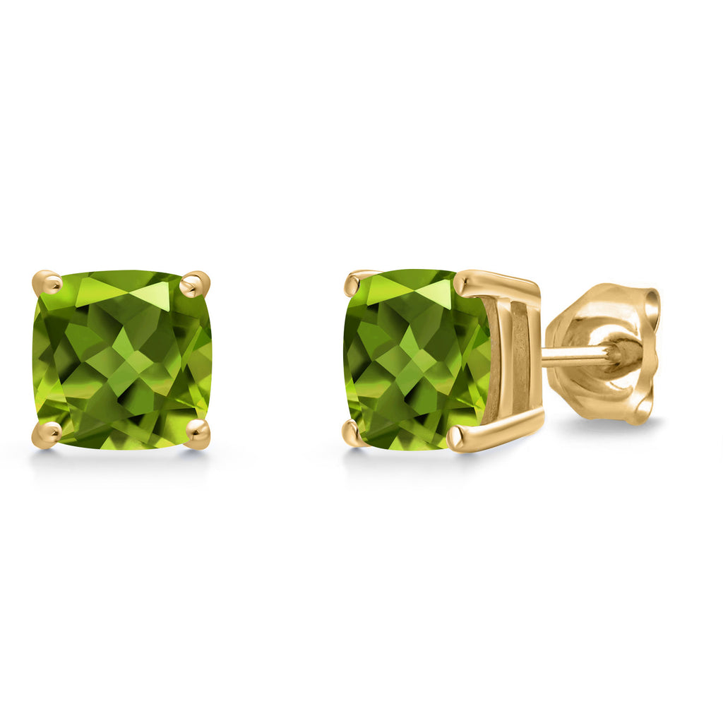 Peridot - August_Earrings in 14K Yellow Gold